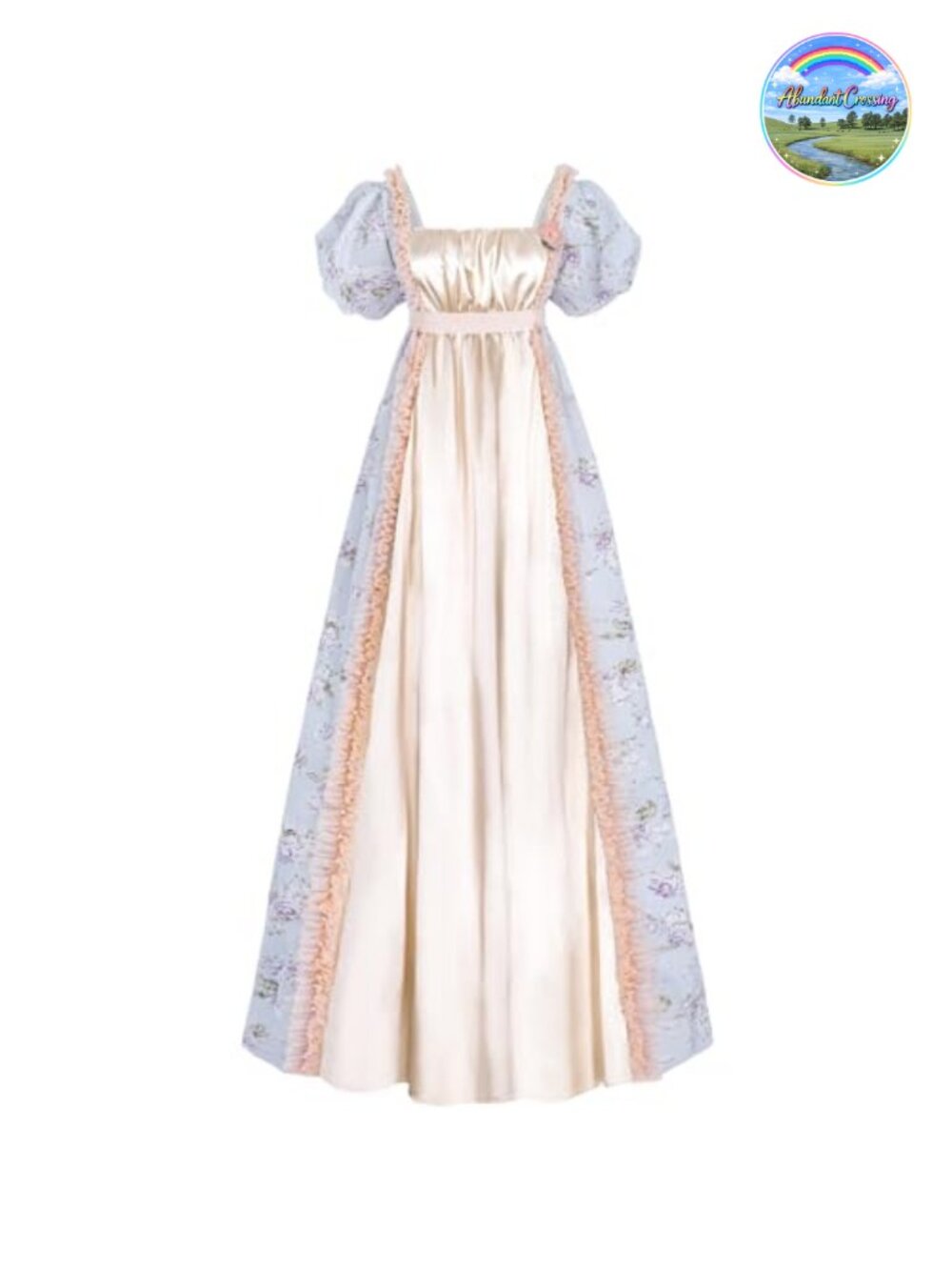 Regency Dress Womens Empire Waist Satin Gown with Sash Cosplay Costume